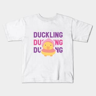 Raincoat Duck, Duck In The Rain, Rain Duck Kids T-Shirt